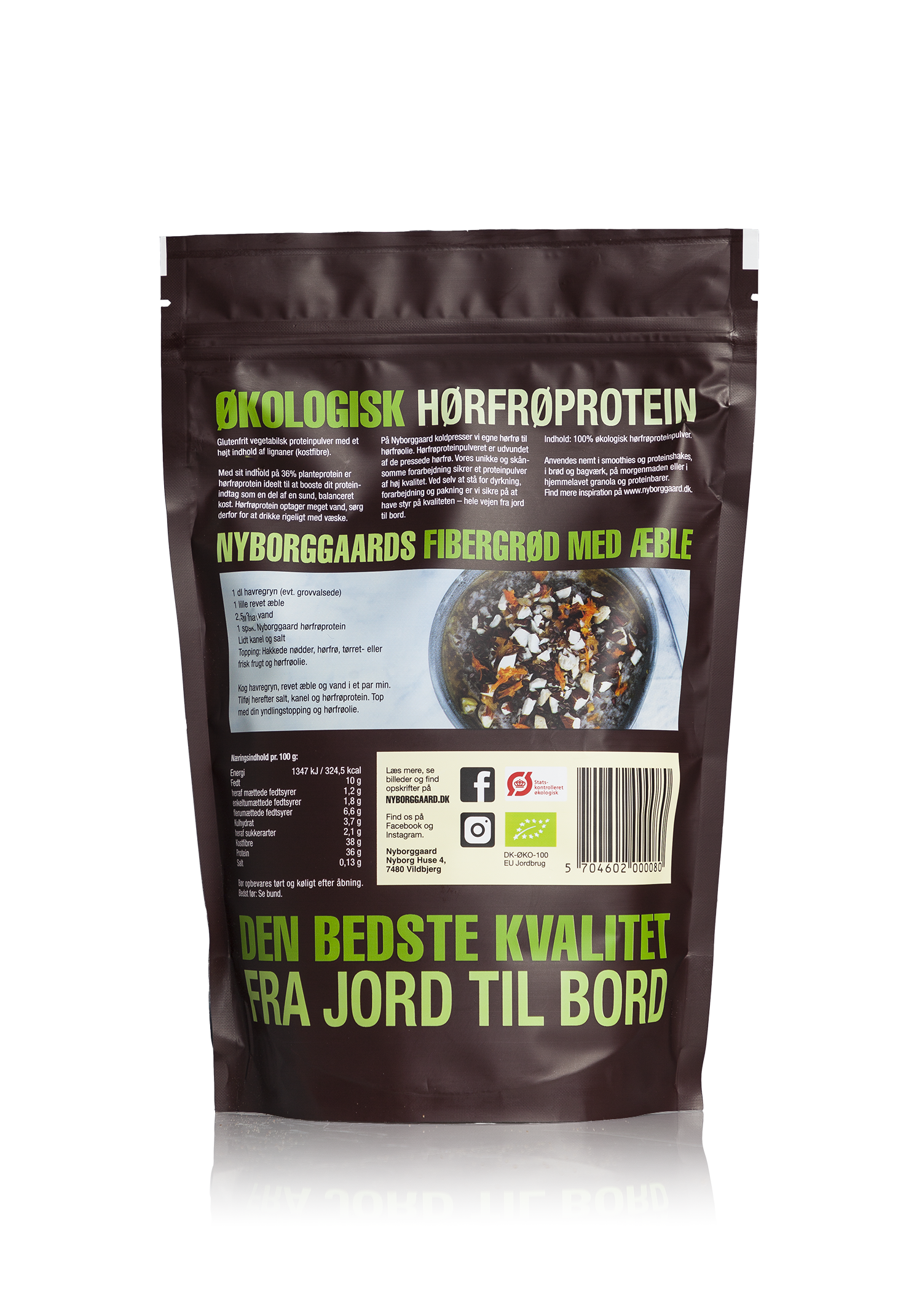 Økologisk hørfrøprotein